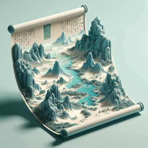 a thousand miles of rivers and mountains，stereoscopic 3d