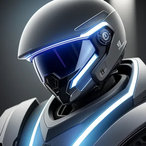 Intelligent helmet, (tech: 1.4), (advanced features: 1.2), sleek design, vibrant colors, ultra high resolution textures, futuristic, transparent visor, intricately detailed circuits, realistic lighting effects, HDR, cinematic angle, centered, captivating, ...