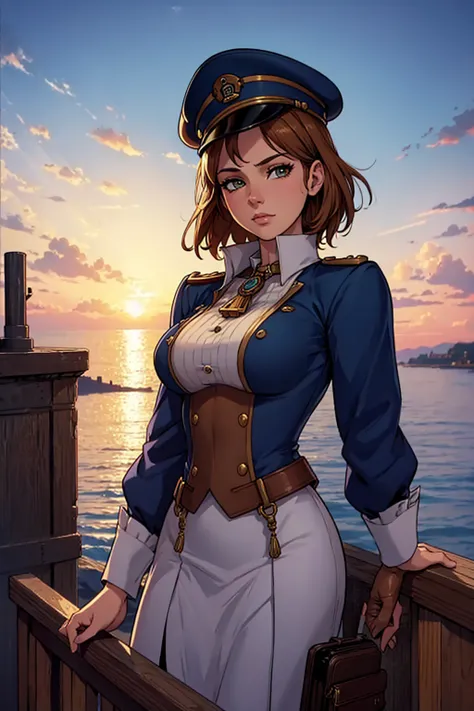 titanic reimagined as a steampunk  26 year old capitaine girl