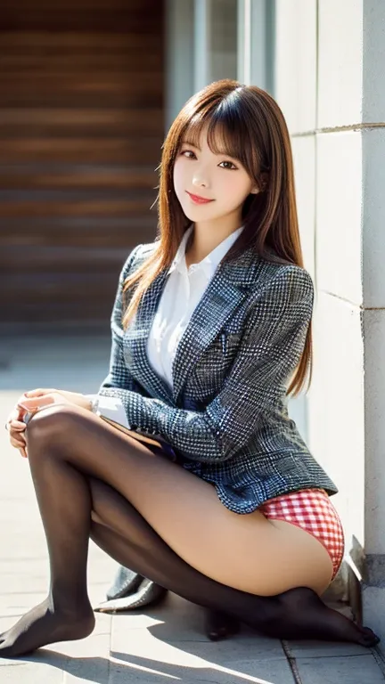 ((masterpiece, highest quality, High resolution, 超High resolution, Pixel Perfect, Written boundary depth, 4K, RTTX 10.0, Human Development Report))), 1 girl, single, alone, beauty、View the whole body、 ((Long Hair, Short Liuhai, Reddish brown hair)), ((blue...