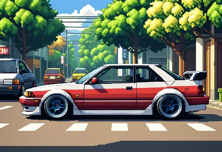 JDM car pixel art 