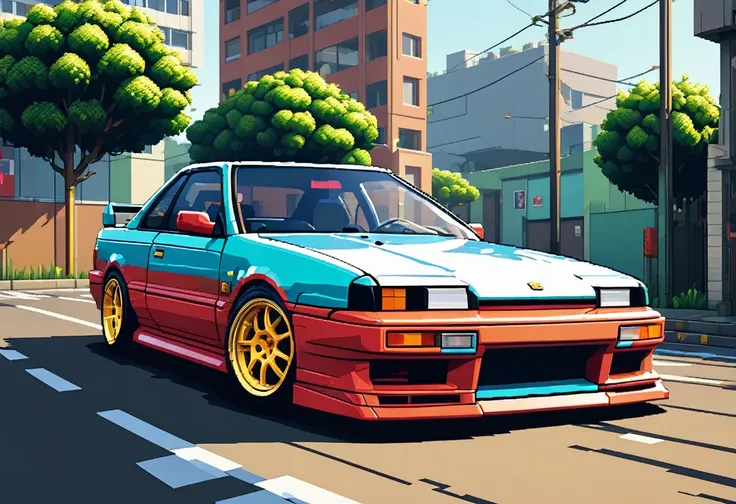 JDM car pixel art 