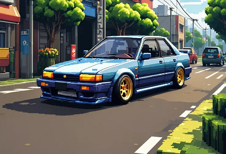 JDM car pixel art 