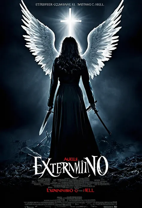 Horror movie about angels who kill sinners in hell and the title is "exterminio" y que el subtitulo diga "el infierno es eterno"