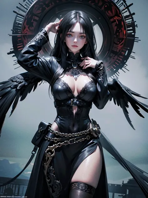 (dark magic), (grim), the raven, (intricate details), (hyperdetailed), 8k hdr, high detailed, lot of details, high quality, soft cinematic light, dramatic atmosphere, atmospheric perspective