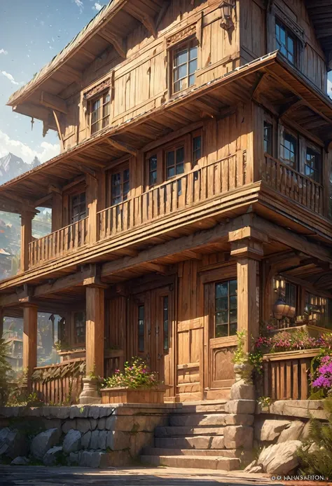 Ultra-Real 8K, Super detailed, ((no man)), (Hyper Detail, Dynamic Camera), (Wide-angle), (Vivid colors and saturation), (Trending on Artstation),anime style, living, Western style, Luxury House