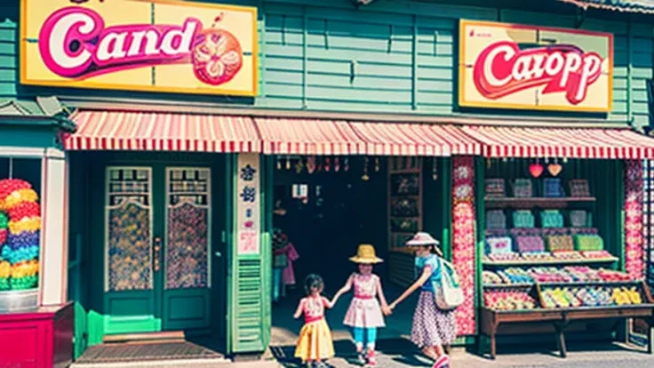 Candy shop、Sunset on 3rd Street、Children playing with a spinning top、Parents and children playing with kites、Children playing with menko、Children shopping at a candy store、Old Japanese tiled house、Scene of children playing、A crowd of children playing in fr...