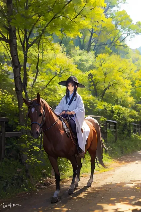 Korean, photo taken on horseback, Third person, best quality