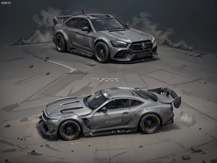 Mercedes，suv，GLK-300-201，,Cement grey body，(LB-Works Full Version: walk)、(86 Gas Turbine)、(drift)、Sponsor logo、future、Racing Specifications、(Gorgeous design)、Live Recording、detail、Deep Edge、Wide tires、Track、Turn on the light