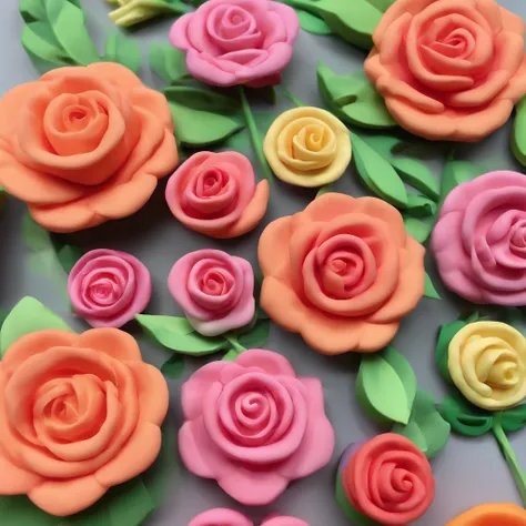 (a close-up view ,rosefield,Beautiful roses,blooming roses,bright colors,Tightly packed roses,soft petals,breeze,green leaves,fertile land,refreshing scent,Summer mood,peaceful atmosphere,blooming nature,the beauty of serenity,(best quality,high resolution...