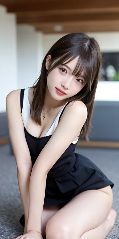 Tabletop, highest quality, figure, Very detailed, In detail, High resolution, 8k wallpaper, Perfect dynamic composition, Beautiful fine details, Natural color lip, Random sexy poses,Seductive clothing、smile,Aoyama Street Walk、20-year-old girl、Excessive clo...