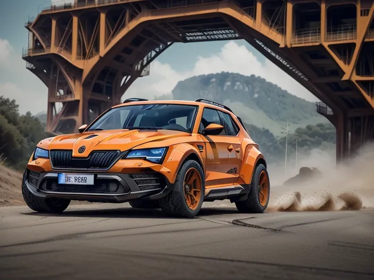 Skoda，suv，Yedi，Orange body，(LB-Works Full Version: walk)、(86 Gas Turbine)、future、off-road车规格、(Gorgeous design)、Live Recording、detail、Deep Edge、Wide tires、off-road、Turn on the light