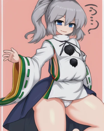 mononobe no futo, One Girl, Long sleeve, Sleeves edged with ribbon, Gray Hair, blue eyes, Proud face,
Underbust,  Medium Chest, Butt,Thighs,Plump，milk,Underarm,Underbust，vapor，High Leg,Raise one leg,No underwear,Cunnilingus