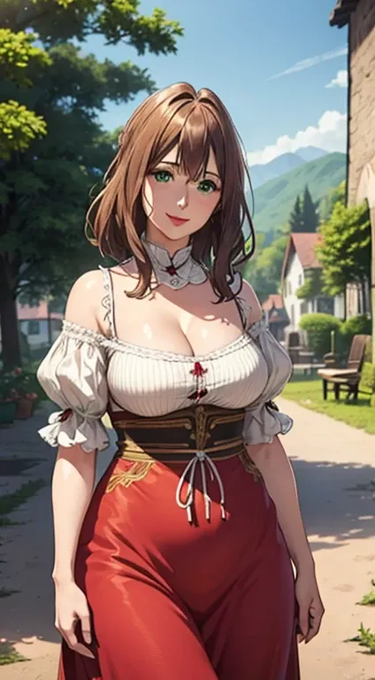 (hyper realstic)、Germanic mature woman. Ancient Farmer Woman、Womens Agriculture、(Wearing flesh-colored fabrics)、
immensity　Beautie　high-level image quality　hight resolution　Realistic 、a black hair, woman in a、A MILF、Middle-aged woman、detailed skin textures...