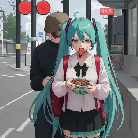 He called out to a teenage girl who lived in the prefecture and was waiting for a bus with a friend.、The half-eaten beef bowl that the woman had brought with her（Equivalent to 200 yen）I grabbed it and started eating it right there.、Hatsune Miku commits lew...