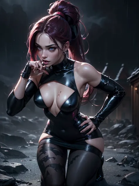 (Long-range shooting: 1.5), jinx (league of legends), (1girl，League of Legends Jinx)，(Scarlet eyes: 1.2, crazy laughter, Blue double ponytail hair: 1.5)，Kungfu，Wearing Doctor Strange costume，(Holding a particle laser cannon in hand，a revolver)，Aoshu crysta...