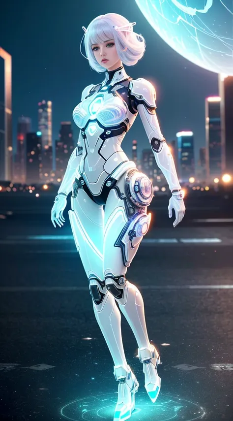 Translucent ethereal mechanical girl，Futuristic girl，Mechanical union city background，model shoot style, (extremely detaild的 CG unified 8k wallpapers), The beauty of abstract style,，hyper realisitc, 8K, super detailing, Best quality, Award-Awarded, Anatomi...