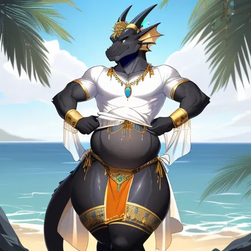 hi res,(((dragon, furry))), ( dark color body ), anthro, , , ((((long loincloth)))), ((((lingerie bikini, sexy bikini, side-tie panties, tiny black thong)))), (((( male,  , anthro, slim, skinny, )))), male, , anthro, , slim, Skinny, tail, adults, mature, (...