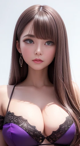 ((highest quality)), ((masterpiece)), (detailed:1.4), 3D, Beautiful Chinese woman statue,purple,The cleavage was emphasized,off shoulder,Wearing a mini Hanfu，High resolution（High Dynamic Range）,（Plain background：1.8），No bra，Big Chest，Your body is wet，My cr...