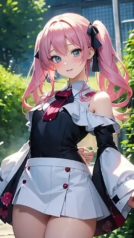 Anime girl with pink hair and a ribbon in her hair, Cute realistic portrait, 髪の毛はSilver、Gweitz, Magical Girl Portrait, Cute Characters, Cute art style, Anime Moe Art Style, MapleStory character art, cute portrait, Cute Anime Girl Portrait, Small person por...