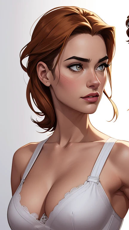 Personagens GTA estilo artgerm  femininas Yvonne Strahovski estilo de desenho animado:1.2), Woman from Southern Brazil Drawing Art Gaucho Artline white background woman Cartoon image of a woman , roupas sensuais , garota super valente destemida , Ilustra??...