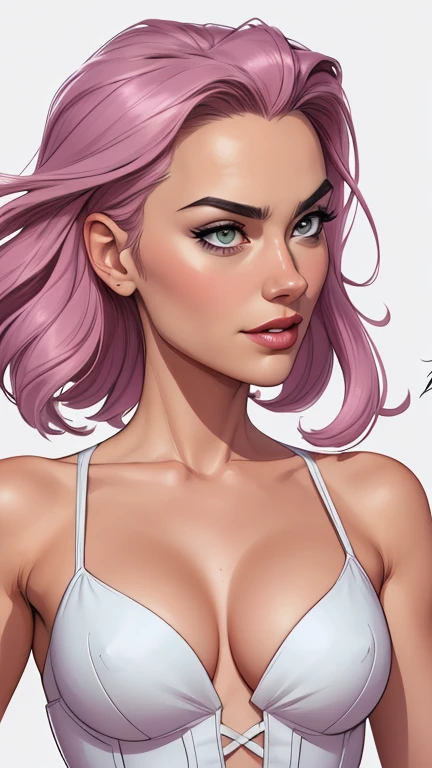 Personagens GTA estilo artgerm  femininas Yvonne Strahovski estilo de desenho animado:1.2), Woman from Southern Brazil Drawing Art Gaucho Artline white background woman Cartoon image of a woman , roupas sensuais , garota super valente destemida , Ilustra??...