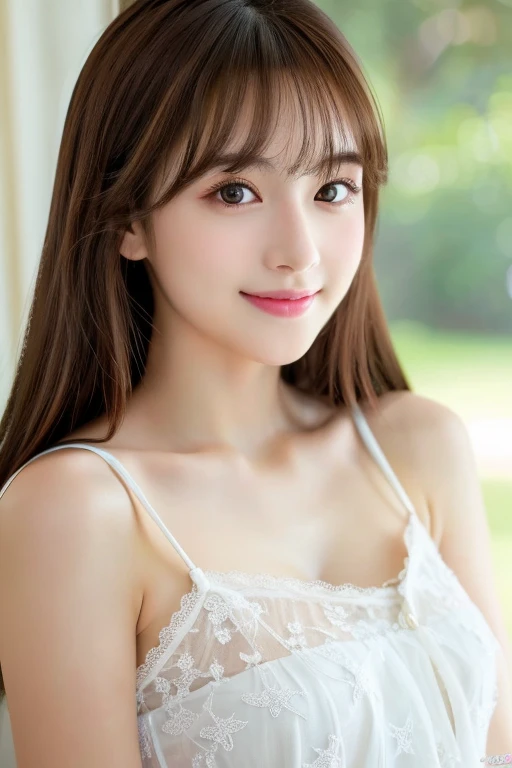 (((8ｋ,Attention to detail,Attention to detail、highest quality，masterpiece,Attention to detail,))),RAW Photos & Realistic atmosphere,beautiful黒い瞳,Mouth Details,Glossy Lips,Thin eyebrows,beautiful Eyes、Soft white skin that shines in every detail、彼女の深い黒色の目はとて...