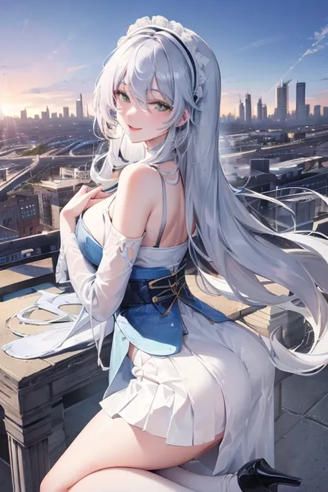 official art, masterpiece, Sharp focus, (Beautiful, gorgeous and cute Korean woman:1.3), (beautiful and cute korean:1.3), Korean beauty, Exquisite and beautiful hair、Eyes and face, Practical, Ultra Detailed, beautiful girl, Blue sky, Glowing white particle...