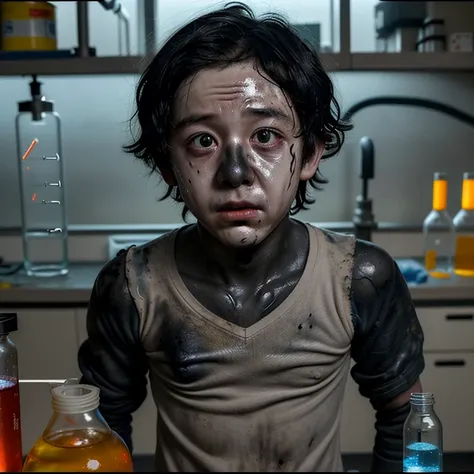 Caught in a chemical explosion in the science lab、A comedy about a boy covered in soot and left in tatters.