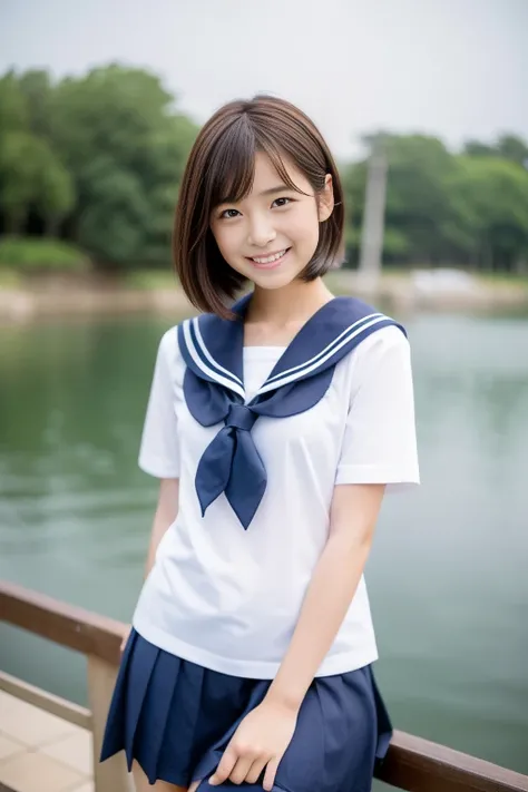 公園でデートしている感じの女子高生です