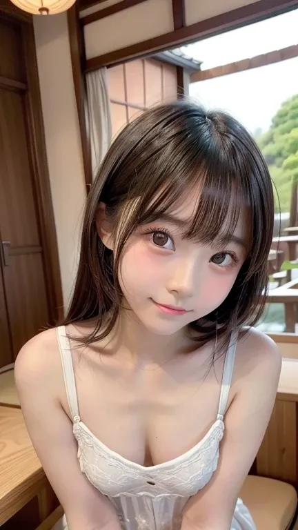 Japan Person, 1girl, 14 years old, japan femes idol, 1cute girl, very young face, masterpiece, high quality, looking at viewer, small face, （very small tits:1.8）