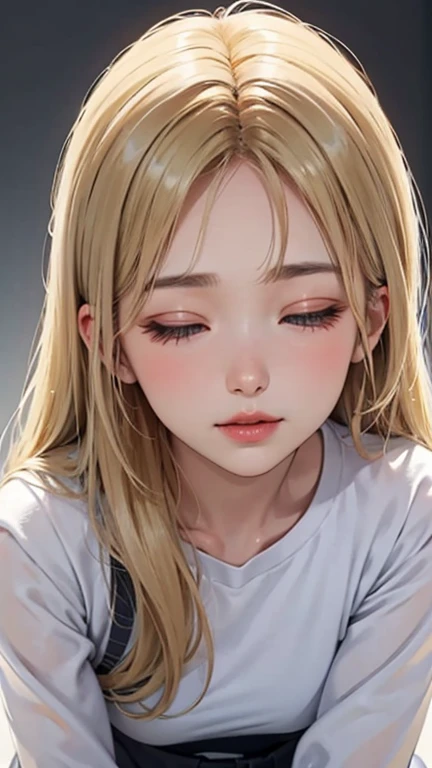 Blushing lightly and smiling, (Top quality masterpiece:1.2) Delicate illustrations, Very detailed, /Beautiful Japanese Woman、1 person,Very cute and slim、Excellent style 、((8K images、super high quality))、Very delicate face, beautiful forehead、Red lipstick,(...