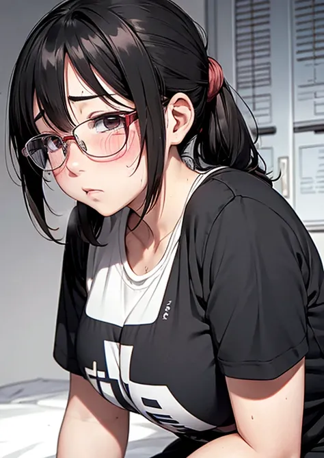 Plump,Sweaty,blush,cry,anime,Glasses