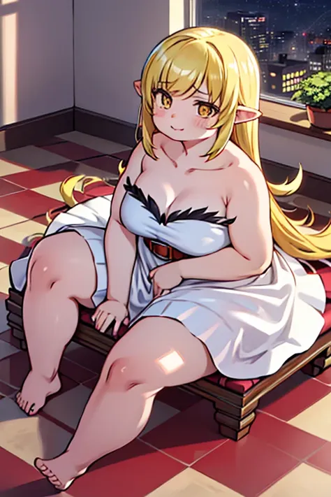 4k, high quality, obese shinobuyoung, masterpiece, best quality, absurdity, obese 1girl, big cheeks, blonde hair, yellow golden ...