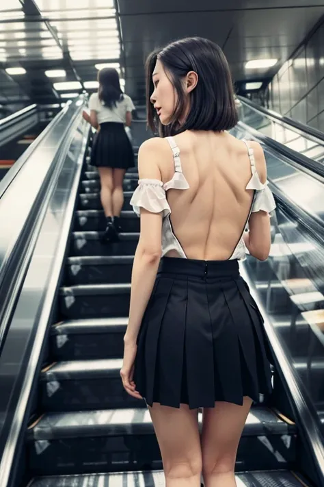 (escalatorview:1.5), ulzzang-6500-v1.1, pureerosface_v1, best quality, masterpiece, illustration, (realistic, photo-realistic:1....