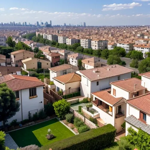 Jewish Residential area with modernists  houses luxurious panoramic view