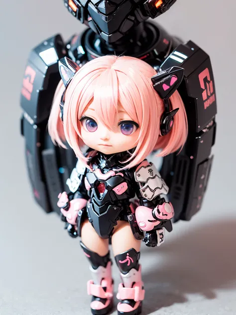 1girl,solo,Bishoujo ,Android,middle hair,Pink Hair Color,whole body,Armored from shoulders to hands,Armored from thigh to toe,The body color is white and pink,(Chibi Character:1.3)


