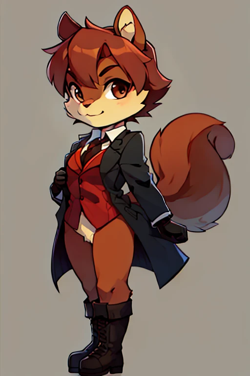 boy, squirrel, furry, bodyfur, blazer, bottomless, gloves, boots