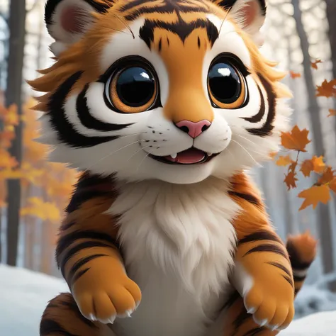 score_9, score_8_up, score_7_up, score_6_up, score_5_up, score_4_up,uhd, 
adorable tiger-like creature big eyes in forest autumn...