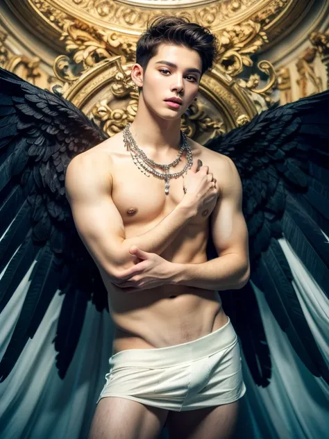 (Masterpiece: 1.3), (Best Quality: 1.2), 8K, gay erotic photograph, (Very Detail: 1.3), Best, (1 Boy: 1.2), not muscular, 18 year old shirtless twink boy model, wearing speedos, Masterpiece, Best Quality, Raw Photography, Photorealistic skinny angel with b...