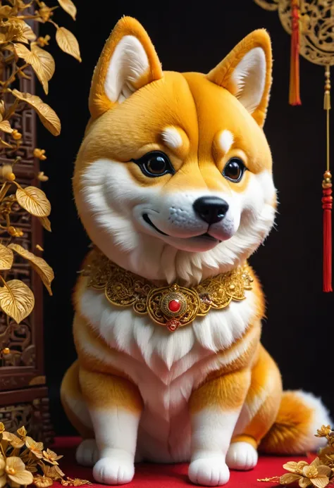 A Shiba Inu, by Ivan Plush, best quality, masterpiece, very aesthetic, perfect composition, intricate details, ultra-detailed