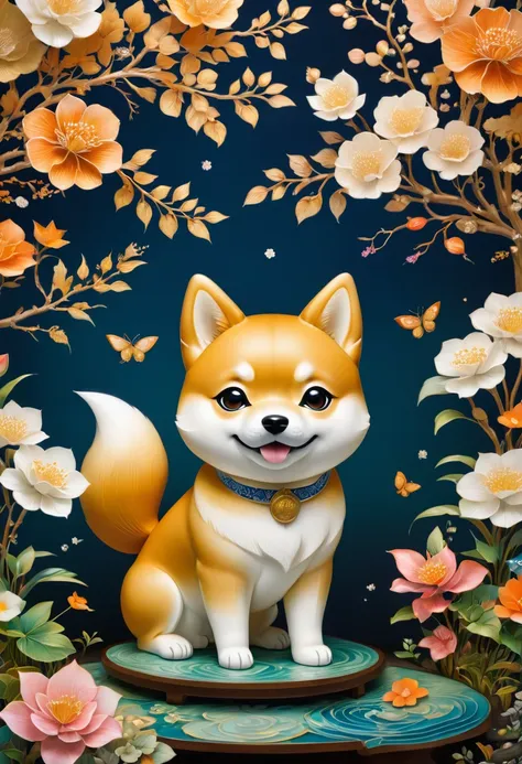 A Shiba Inu, by Yoshitomo Nara, best quality, masterpiece, very aesthetic, perfect composition, intricate details, ultra-detailed