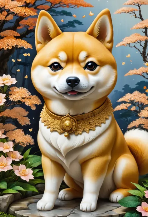 A Shiba Inu, by Yoshitomo Nara, best quality, masterpiece, very aesthetic, perfect composition, intricate details, ultra-detailed