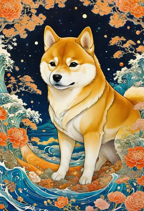 A Shiba Inu, by Satoshi Kon, best quality, masterpiece, very aesthetic, perfect composition, intricate details, ultra-detailed