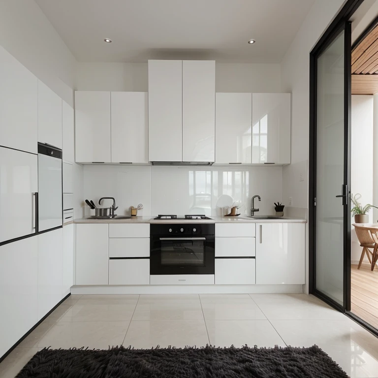 there is a cozinha with a stove, afundar, e forno nele, cozinha, cozinha counter, linha edelweiss, minimal cozinha, magnificent project, semi-realismo, reboque, hone finalizado, Minimalista moderno, por Willian Murai, interior, cabinet furniture, Minimalis...