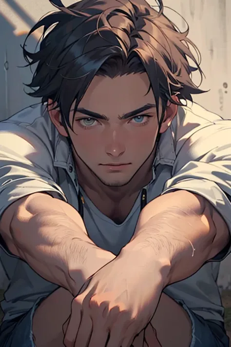 ((best quality)), ((masterpiece)), (detailed), perfect face,  ((best quality)), ((masterpiece)), (detailed), perfect face((Best Quality, 8K, ultra-detailed, Masterpiece)), A guy with huge dignity in minimal shorts 