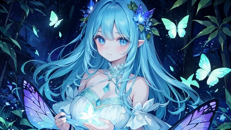 In the dark forest, under the sparkling sunlight, there are countless beautiful glowing fairies and beautiful glowing butterflies

In the dark forest, there are many beautiful glowing butterflies and beautiful glowing fairies Mr./Ms..