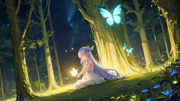 In the dark forest, under the sparkling sunlight, there are countless beautiful glowing fairies and beautiful glowing butterflies

In the dark forest, there are many beautiful glowing butterflies and beautiful glowing fairies Mr./Ms..

In the dark forest, ...