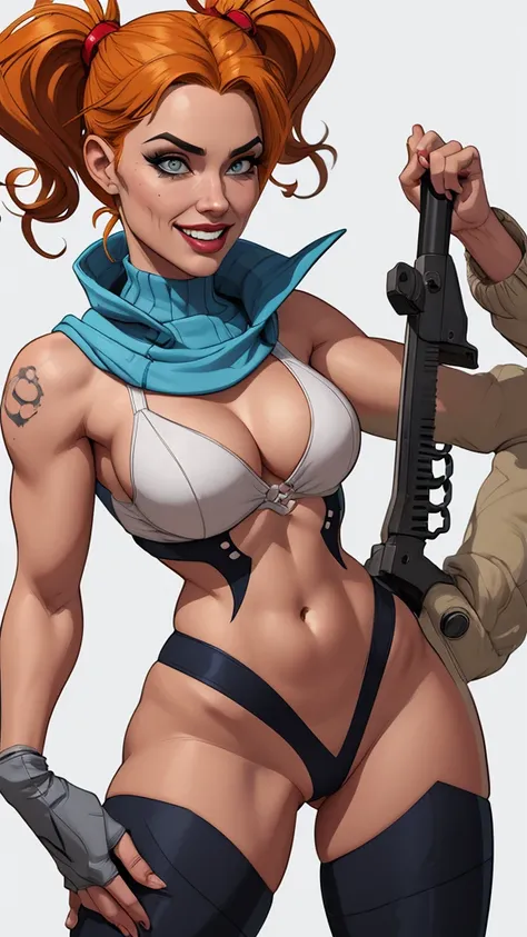 Jeday style warrior female character armed with a .38 revolver Western style atompunk Fallout 4 Jennifer Connelly le with war scars Cartoon image of a woman .Ilustra??o estilo desenho animado, estilo de arte dos desenhos animados, estilo de arte dos desenh...