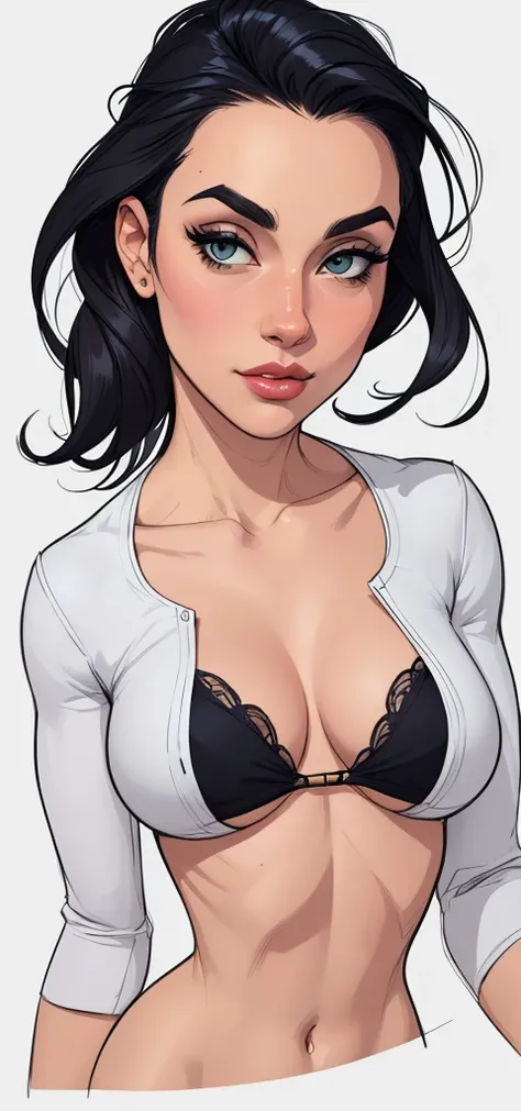 estilo de desenhes tilo GTA o animado:1.2), mulher brasileira draw ART Artline fundo branco mulher Imagem de desenho animado de uma mulher , roupas sensuais , garota super valente destemida , Ilustra??o estilo desenho animado, estilo de arte dos desenhos a...